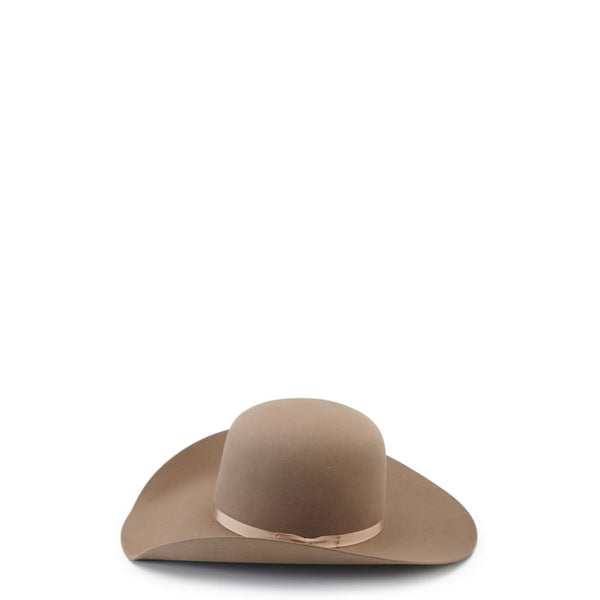 Rodeo King 10X Pecan Open Crown Felt Cowboy Hat Classical Style For Everyday Wear.