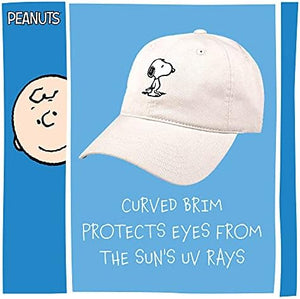 Peanuts Snoopy Dad Hat, Adjustable Baseball Cap Athletic Look Hat.