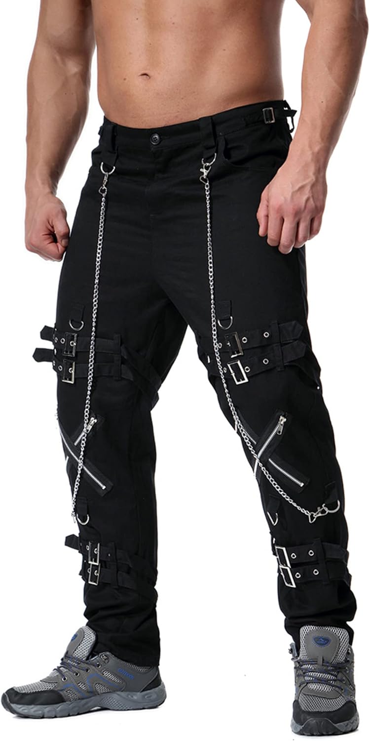 Men's Fashion Hiphop Rock Punk Gothic Pants Techwear Sport Hiking Riding Cotton Casual Cargo Pants