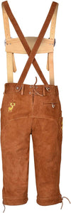 Men,s Long Lederhosen Bavarian Genuine Cowhide Leather with Matching Suspenders