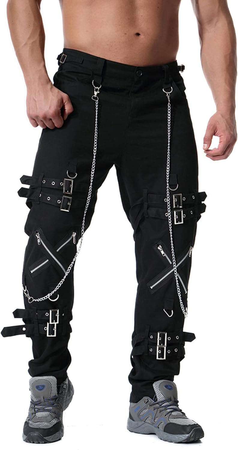 Men's Fashion Hiphop Rock Punk Gothic Pants Techwear Sport Hiking Riding Cotton Casual Cargo Pants