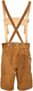 Men's Bavarian Lederhosen Genuine Leather with Matching Suspenders Shorts