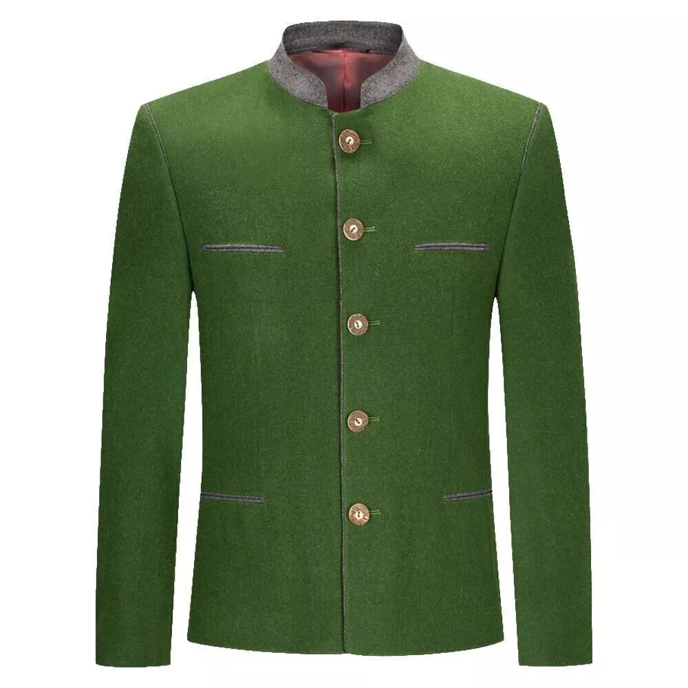 German Bavarian Jacket Green Loden Trachten Jacket