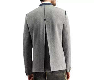 Men's Gray German Bavarian Austrian Wool Tracht Jacket