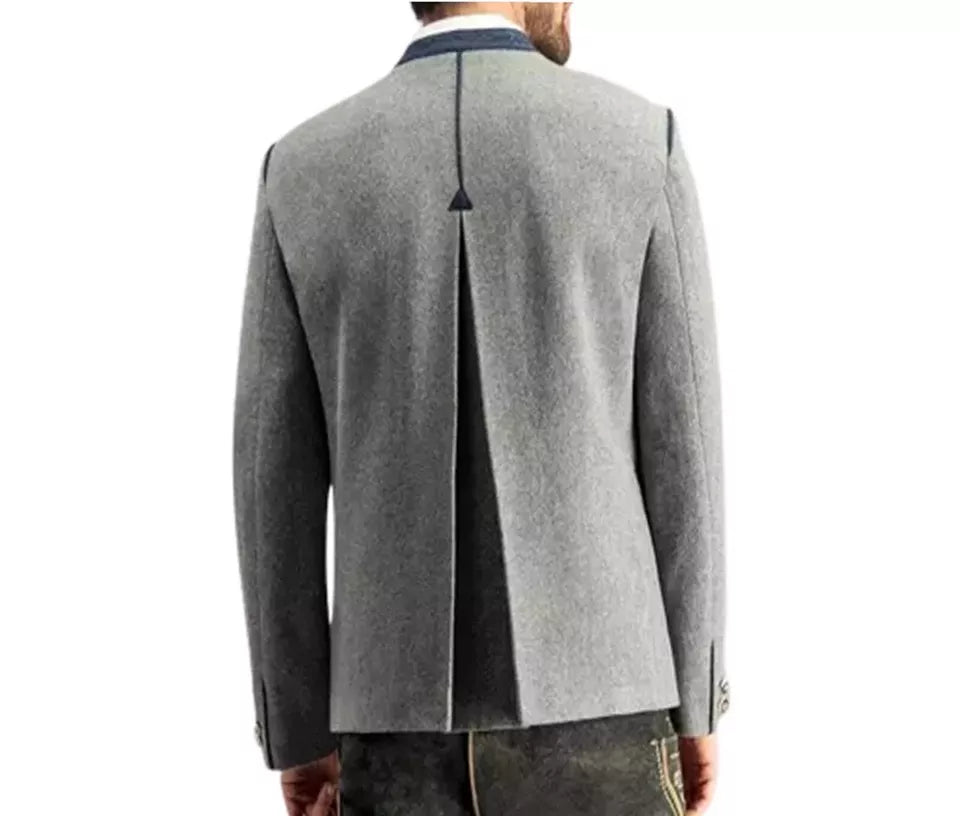 Men's Gray German Bavarian Austrian Wool Tracht Jacket