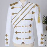 Men's Sequin Steampunk Blazer Jacket Stand Collar Tassel Design Blazers