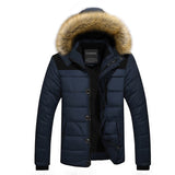 Fur Collar Hooded Men Winter Jacket Outerwear Thick Thermal Men Warm Wool Liner Coat Men Coat Snow Parka Down Jacket