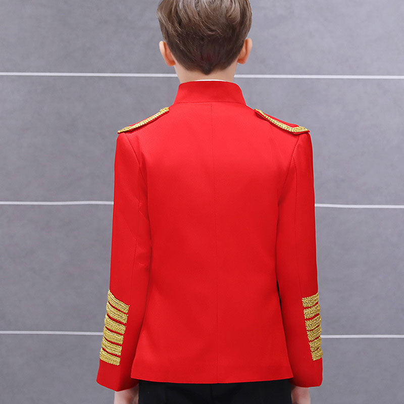 Royal Outfit Prince Costume Military Tassel Chains Jacket Shoulder Pad Coat Pop Stars Blazer