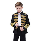 Military Suit Sets for Children Jacket + Pants + Shirts Page Boys Royal Wedding Clothing Dress Stage Boy European Palace Costume