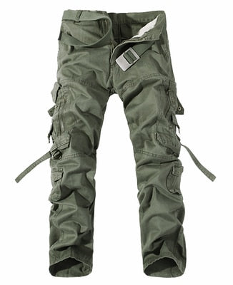 Men Cargo Pants Trouser Big Pockets Decoration