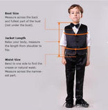 Velvet Kids Children Attire Wedding Blazer Formal Wear Suit Boy Birthday 3 Pieces Jacket