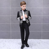 Royal Outfit Prince Costume Military Tassel Chains Jacket Shoulder Pad Coat Pop Stars Blazer