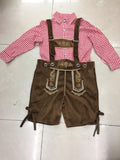 Children Oktoberfest Costume Plaid Lederhosen Bavarian German Beer Festival Fantasia Party Kids