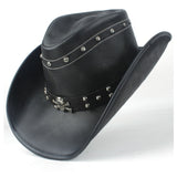 100% Leather Men Western Cowboy Hat For Gentleman Dad Jazz Sombrero Hombre Caps