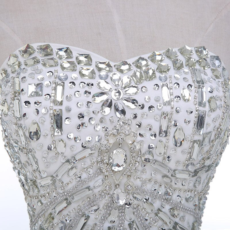 Luxury Pearls a line Shiny Wedding Gown Sweetheart Corset Wedding Dresses