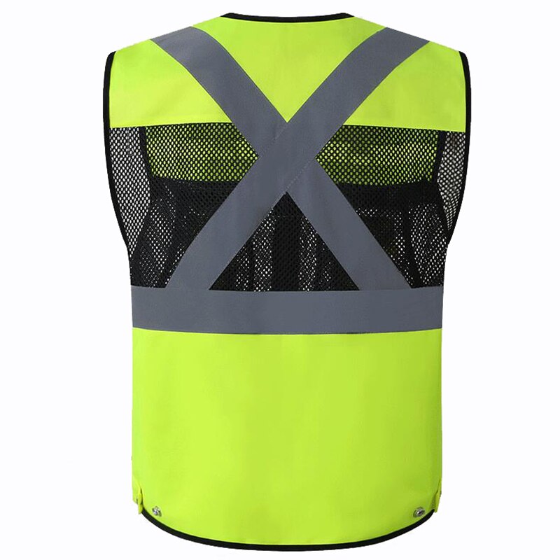 High Visibility Utility Safety Vest Mesh Breathable Work Gilet Hi Vis