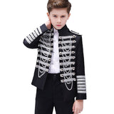 Royal Outfit Prince Costume Military Tassel Chains Jacket Shoulder Pad Coat Pop Stars Blazer