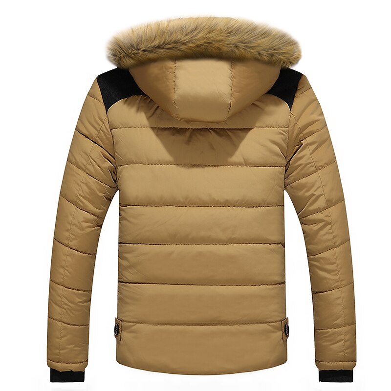 Fur Collar Hooded Men Winter Jacket Outerwear Thick Thermal Men Warm Wool Liner Coat Men Coat Snow Parka Down Jacket