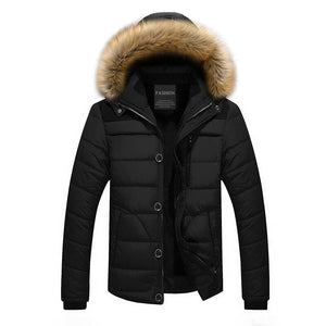 Fur Collar Hooded Men Winter Jacket Outerwear Thick Thermal Men Warm Wool Liner Coat Men Coat Snow Parka Down Jacket