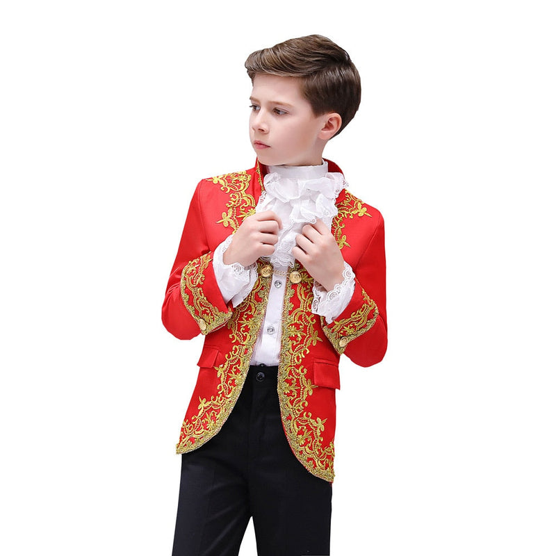 Royal Outfit Prince Costume Military Tassel Chains Jacket Shoulder Pad Coat Pop Stars Blazer