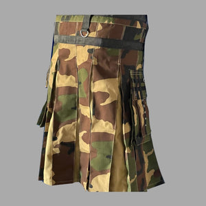 Gothic Mens Utility Kilt Army Punk Style Modern Classic Scotish Kilt