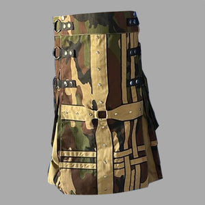 Gothic Mens Utility Kilt Army Punk Style Modern Classic Scotish Kilt