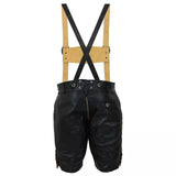 Oktoberfest Men's Black Leather Bavarian Lederhosen German Short Outfit