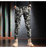 Men Jeans Camouflage Military Trousers Multi Pockets Casual Cargo Pants Hombre Zipper Bottom Hip Hop Joggers