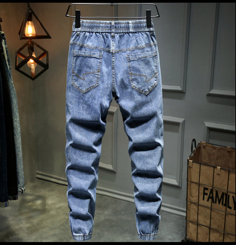 Men Baggy ripped solid Pants Cargo Male Casual Denim Fashion Mens Long Jeans Trousers