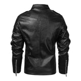 Men Leather Jacket Coat Men Spring Outfit Design Motor Biker Pocket jacket