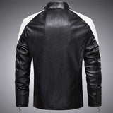 Vintage Leather Jacket Coat Men Spring Outfit Design Motor Biker Pocket PU Leather Jacket