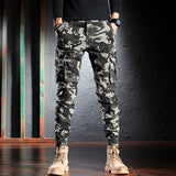 Men Jeans Camouflage Military Trousers Multi Pockets Casual Cargo Pants Hombre Zipper Bottom Hip Hop Joggers