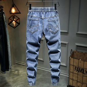 Men Baggy ripped solid Pants Cargo Male Casual Denim Fashion Mens Long Jeans Trousers