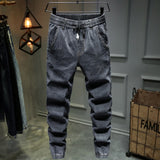 Men Baggy ripped solid Pants Cargo Male Casual Denim Fashion Mens Long Jeans Trousers