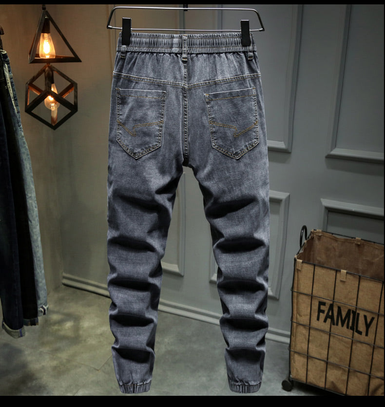 Men Baggy ripped solid Pants Cargo Male Casual Denim Fashion Mens Long Jeans Trousers