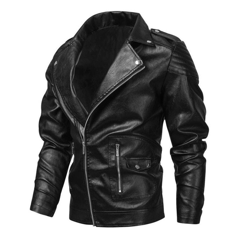 Men Leather Jacket Coat Men Spring Outfit Design Motor Biker Pocket jacket