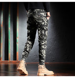 Men Jeans Camouflage Military Trousers Multi Pockets Casual Cargo Pants Hombre Zipper Bottom Hip Hop Joggers