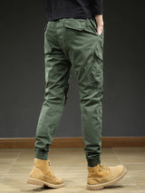 Spring-Summer Multi-Pockets Cargo Pants Men Streetwear Slim Fit Casual Joggers Stretch Cotton Trousers