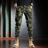 Men Jeans Camouflage Military Trousers Multi Pockets Casual Cargo Pants Hombre Zipper Bottom Hip Hop Joggers
