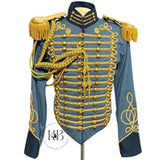 Historical American Civil War Gold Braiding Hussar Officers Jacket With Gold Aiguillette Costume