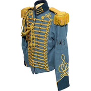 Historical American Civil War Gold Braiding Hussar Officers Jacket With Gold Aiguillette Costume