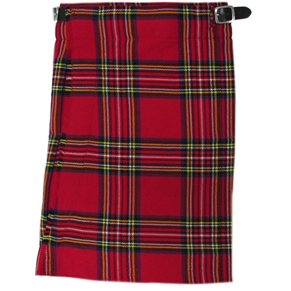 Kids Scottish Tartan Kilt Outfit With White Sporran Fur with 2 Tassels & Thistle Badge