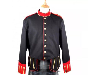 Scottish Men's Doublet Kilt Jacket - Red & Black Military Uniform Doublet for Traditional Highland Wear