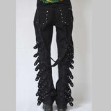 EMO Straps Pant Gothic Bondage Cyber Trouser Black Women Punk