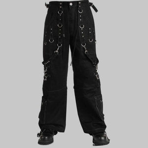 Men Gothic Cyber Trouser Bondage Pant Punk Metal Studs Shorts & Trouser Pant