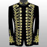 Men Velvet Jacket Military Gold Braided Jacket Hussar Velvet Jacket