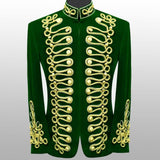 Men Velvet Jacket Military Gold Braided Jacket Hussar Velvet Jacket