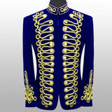 Men Velvet Jacket Military Gold Braided Jacket Hussar Velvet Jacket