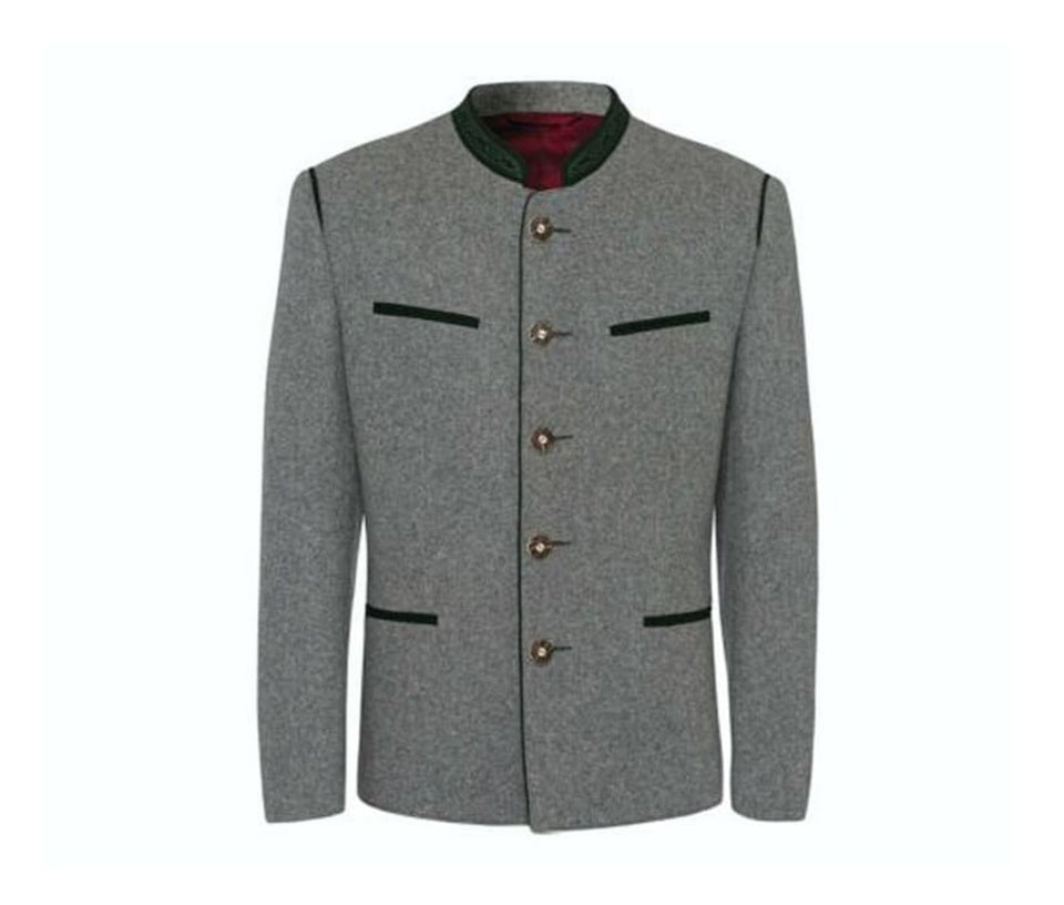 Grey German Bavarian Jacket Tyrol Loden Trachten Jacket German Bavarian Oktoberfest Jacket