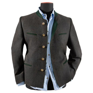 Men's Charcoal Grey German Bavarian Jacket Tyrol Loden Trachten Jacket German Bavarian Oktoberfest Jacket